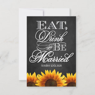 Cartas RSVP de boda rústica en el país del girasol
