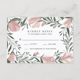 Cartas RSVP de Boda Rústica Floral de Verdor Vinta