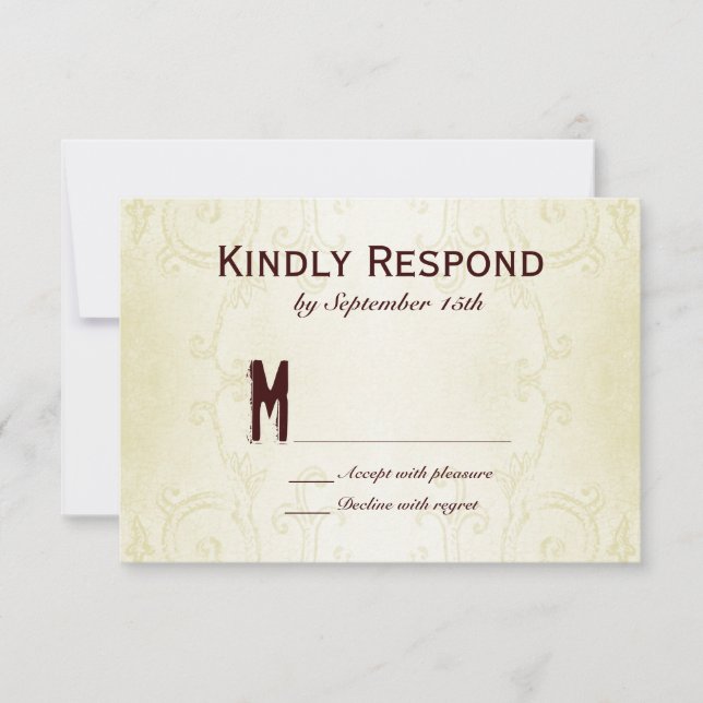 Cartas RSVP de Boda Swirl Country Western Horsesho (Anverso)