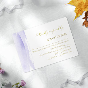 Cartas rsvp de bodas abstractas   Dorado acuarela