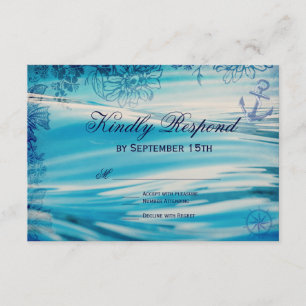 Cartas RSVP de Bodas Azules de Playa Náutica