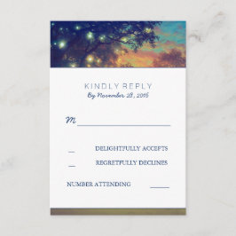 Cartas RSVP de bodas de arbol de la marina