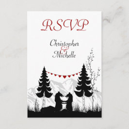 Cartas RSVP de bodas de bodas de la montaña de la 