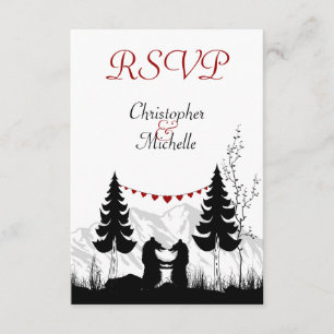 Cartas RSVP de bodas de bodas de la montaña de la