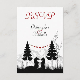 Cartas RSVP de bodas de bodas de la montaña de la 