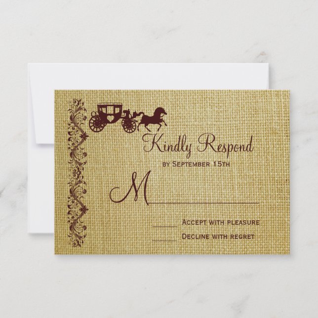 Cartas RSVP de bodas de bodas y bodas de carros (Anverso)