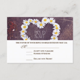 Cartas RSVP de Bodas Rústicas de Madera de Daisy H