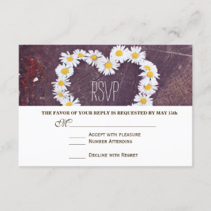 Cartas RSVP de Bodas Rústicas de Madera de Daisy H