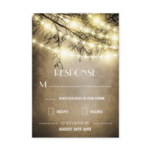 Cartas RSVP de casamiento de árbol rústico de vint