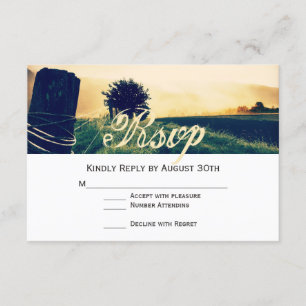 Cartas RSVP de casamiento de campo