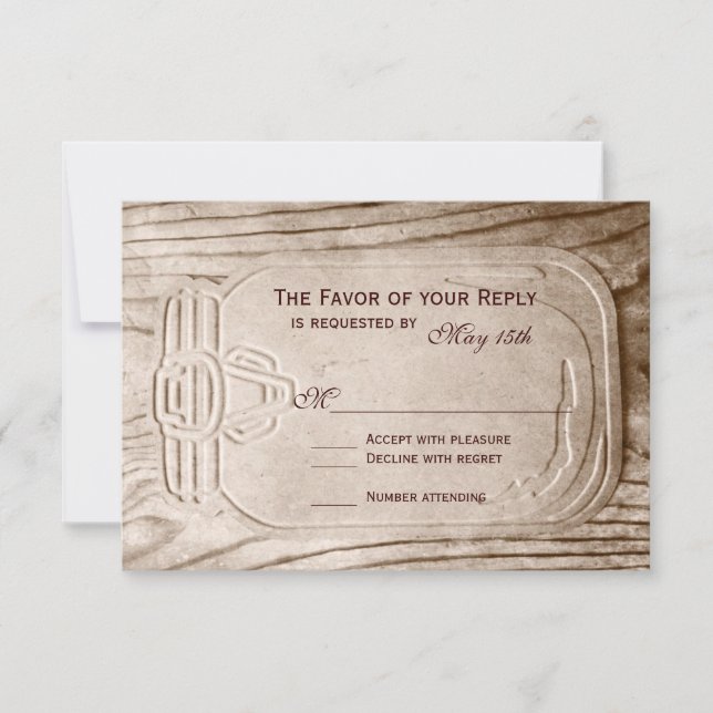 Cartas RSVP de Country Mason Jar Rustic Wood Weddi (Anverso)