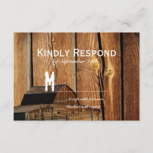 Cartas RSVP de invitación a matrimonio de granjas 