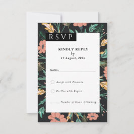 Cartas RSVP de invitaciones a bodas de flores en f