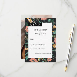 Cartas RSVP de invitaciones a bodas de flores en f