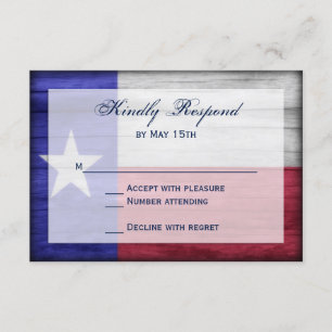 Cartas RSVP de la Bandera Rustica de Texas