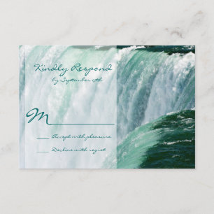 Cartas RSVP de la boda al aire libre de la cascada