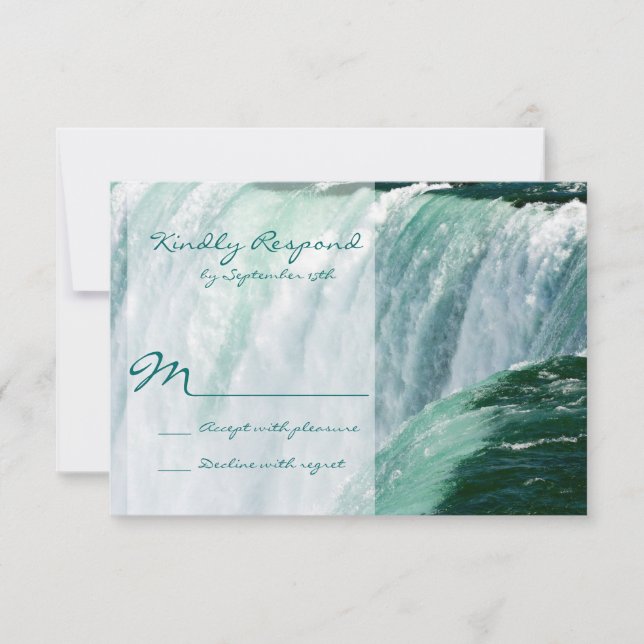 Cartas RSVP de la boda al aire libre de la cascada (Anverso)
