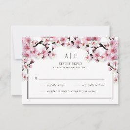 Cartas RSVP de la Boda Blanca Rosa con flores de c
