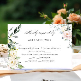 Cartas RSVP de la boda de arca de otoño con flores