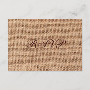 Cartas RSVP de la boda de Burlap Country Rústico