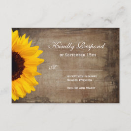 Cartas RSVP de la boda de girasol en el país ruso
