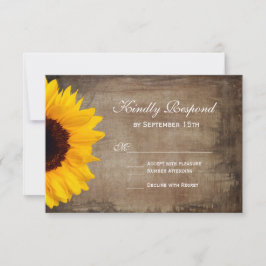 Cartas RSVP de la boda de girasol en el país ruso