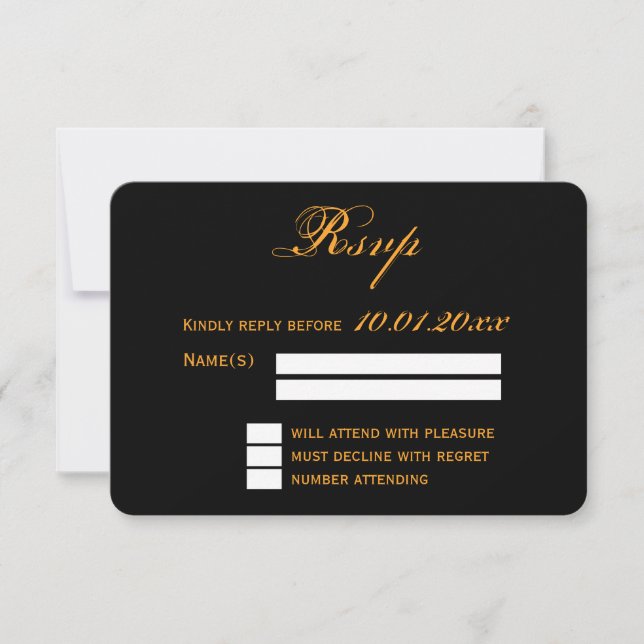 Cartas RSVP de la boda de Halloween redonda de noc (Anverso)