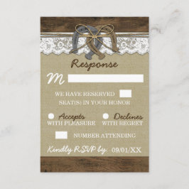 Cartas RSVP de la boda de herradura en el oeste de
