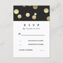 Cartas RSVP de la boda de la boda de oro de Faux