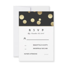 Cartas RSVP de la boda de la boda de oro de Faux