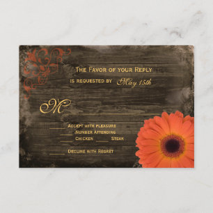 Cartas RSVP de la boda de la madera de la marquesi