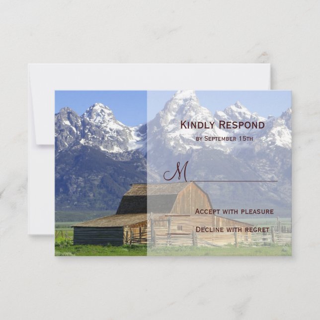 Cartas RSVP de la boda de la montaña rocosa en el  (Anverso)