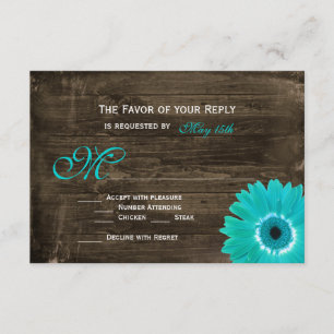 Cartas RSVP de la boda de la Verde azulada de la m