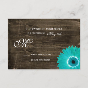 Cartas RSVP de la boda de la Verde azulada de la m