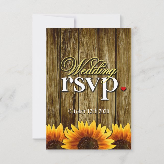Cartas RSVP de la boda de los girasoles de la made (Anverso)