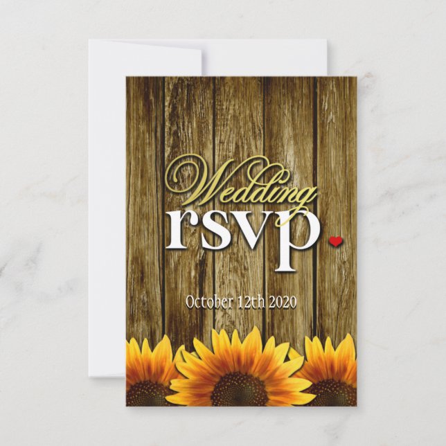 Cartas RSVP de la boda de los girasoles de la made (Anverso)