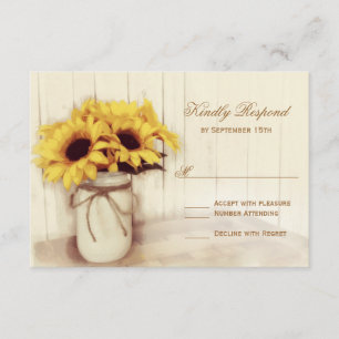 Cartas RSVP de la boda de los girasoles rusos Maso