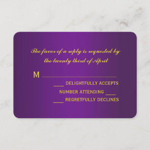 Cartas RSVP de la boda de Mardi Gras