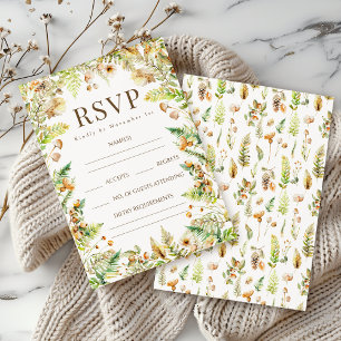 Cartas RSVP de la boda de otoño de las hojas de bo