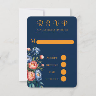 Cartas RSVP de la boda de Peony con pintura de oro