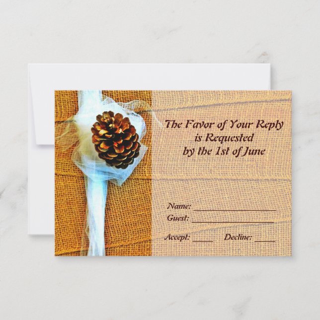 Cartas RSVP de la boda de Pinecone en el país ruso (Anverso)