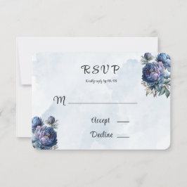 Cartas RSVP de la boda de una joven pintada por la