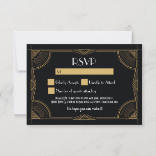 Cartas RSVP de la boda de Vintage Gatsby de 1920 i