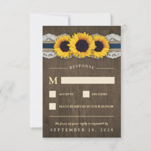 Cartas RSVP de la boda del arbusto azul del giraso