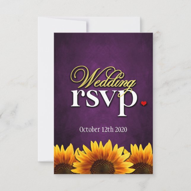 Cartas RSVP de la boda del girasol de la pizarra p (Anverso)