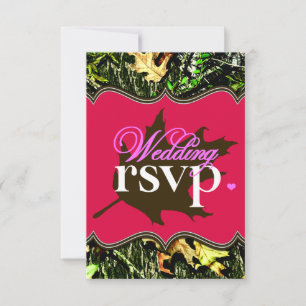 Cartas RSVP de la boda rosada caliente de Mr & Mrs