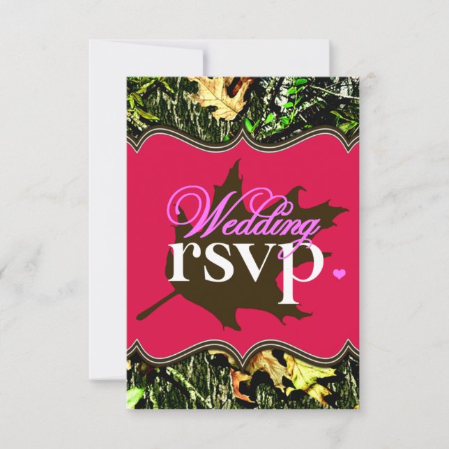 Cartas RSVP de la boda rosada caliente de Mr & Mrs (Anverso)