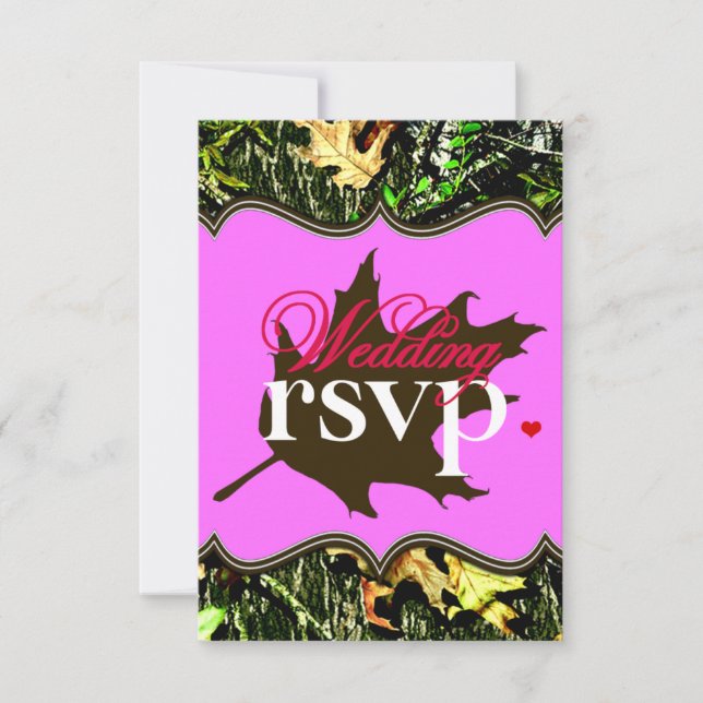 Cartas RSVP de la boda rosada de Mr & Mrs Hunting  (Anverso)