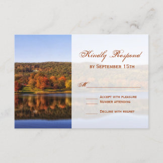 Cartas RSVP de la boda rural del lago de los Árbol