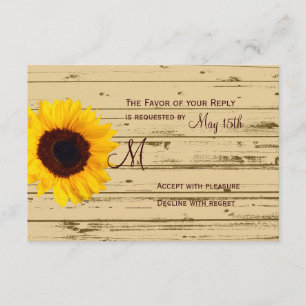 Cartas RSVP de la boda rústica de la casa de los g